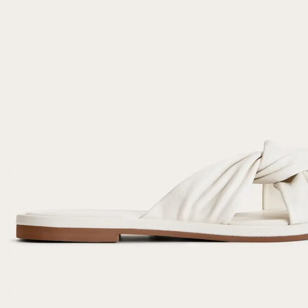 Everlane Day Twist Sandal Nappa Leather White Slide Flat 6.5 New No Box - Picture 5 of 8